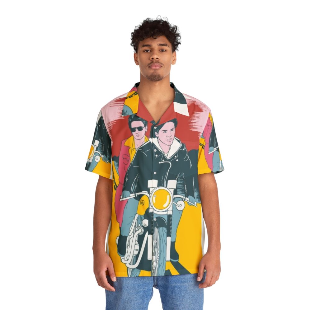 My Own Private Idaho inspired Hawaiian shirt with colorful tropical pattern - People Front