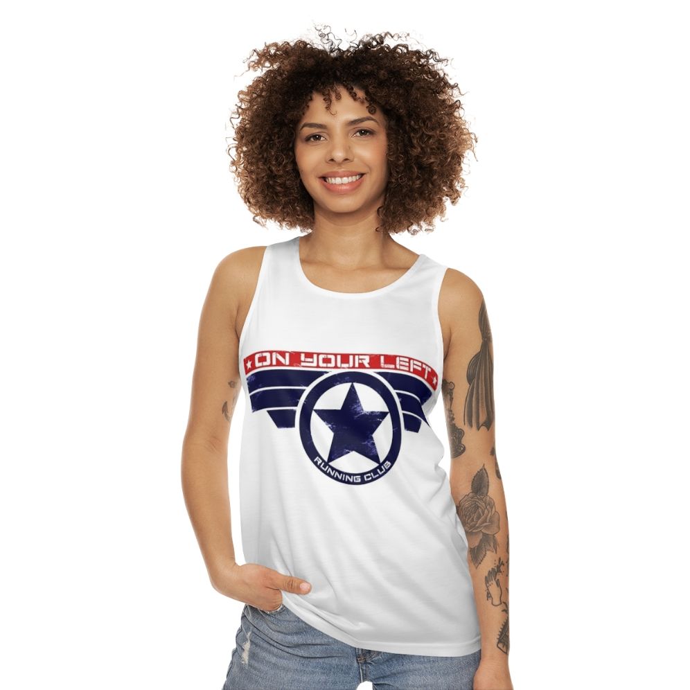 Marvel-inspired unisex tank top for fitness and running - women