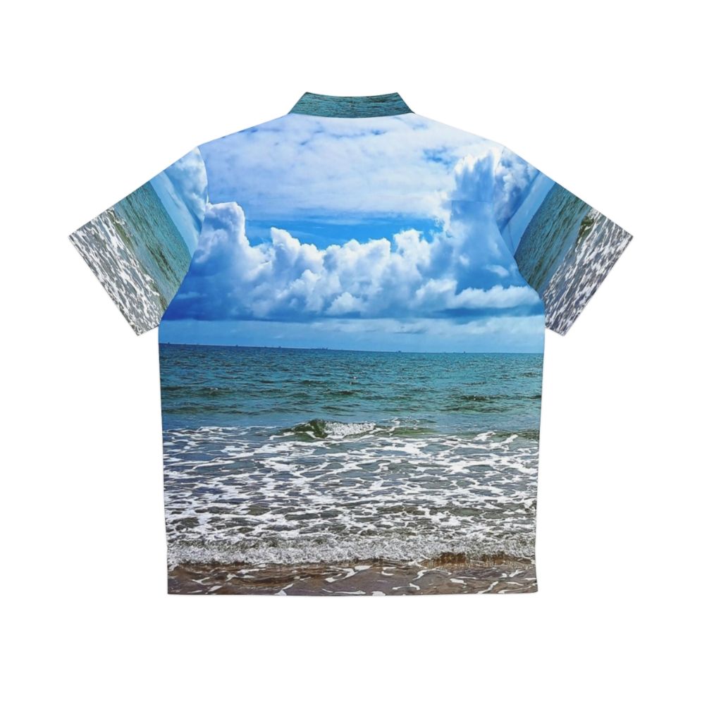 Coastal-inspired Hawaiian shirt with ocean view - Back