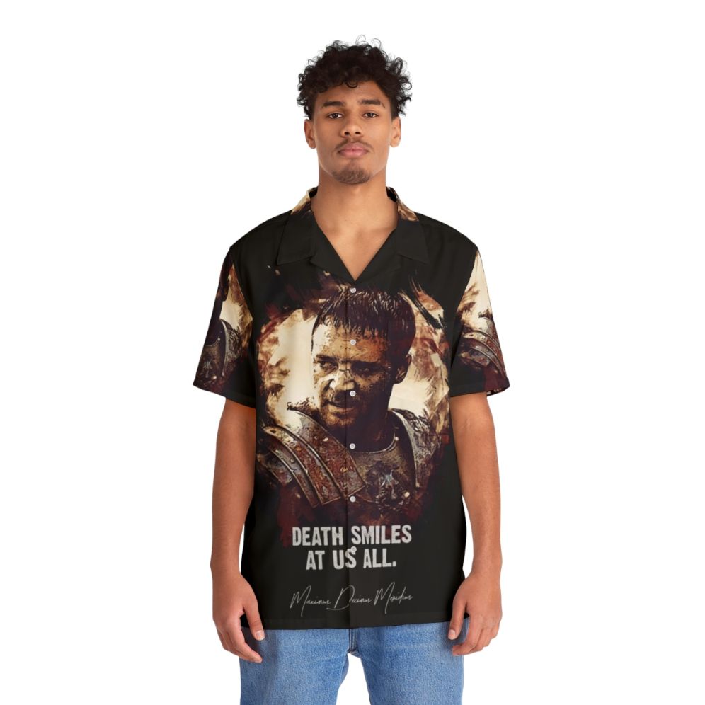 Maximus Death Smiles At Us All Gladiator Hawaiian Shirt - People Front