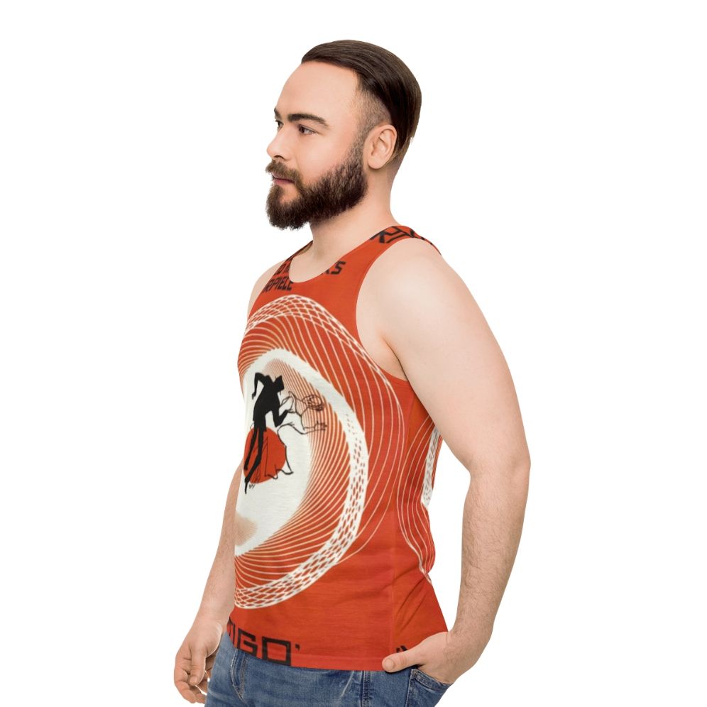 Vintage unisex tank top with retro movie design - men side