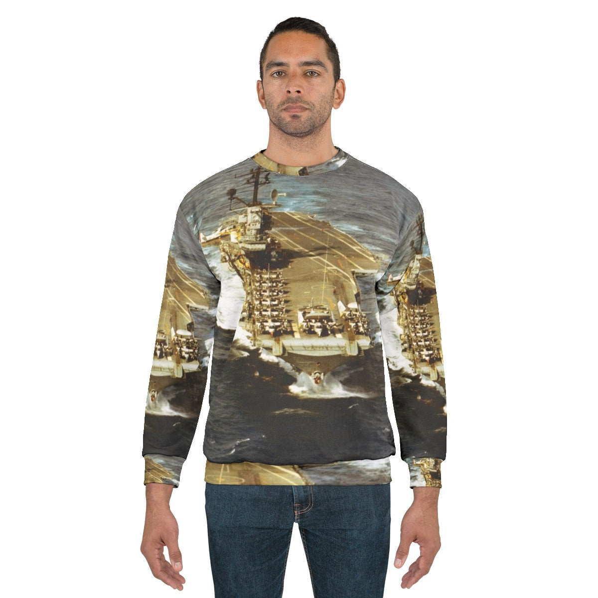 USS Intrepid CVS 11 Aircraft Carrier Military Sweatshirt - men