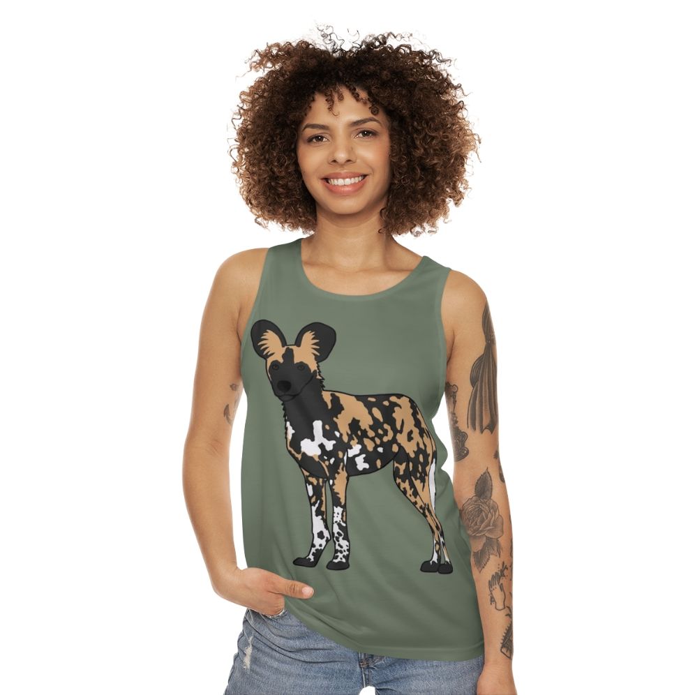 African Painted Dog Unisex Tank Top - women