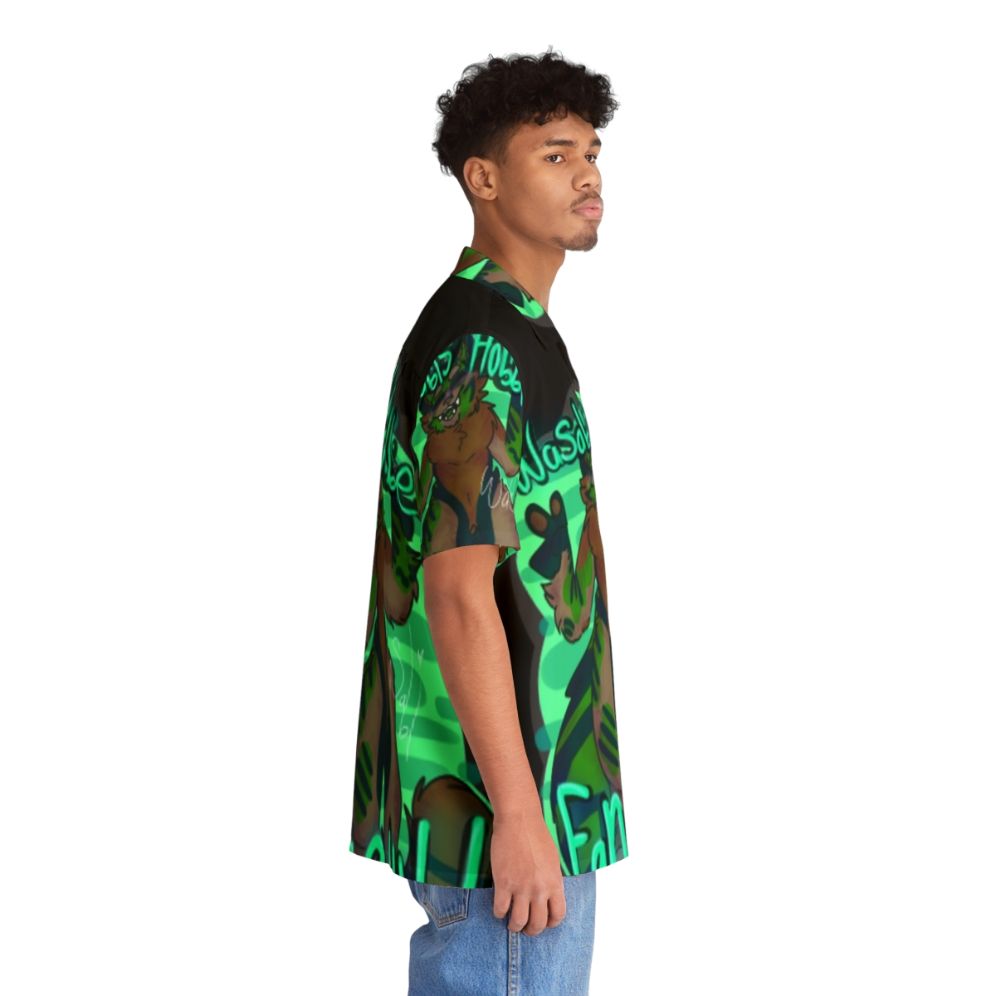 Wasabis Hobbies Hawaiian Shirt in tropical floral design - People Pight