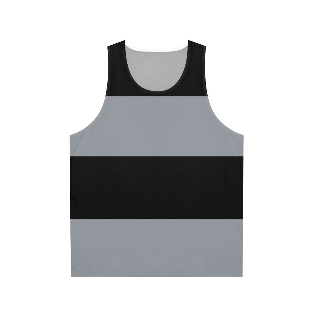 Unisex black and gray horizontal stripes tank top