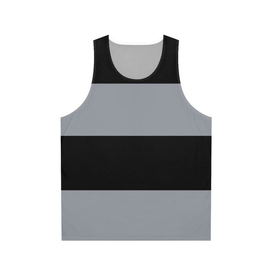 Unisex black and gray horizontal stripes tank top