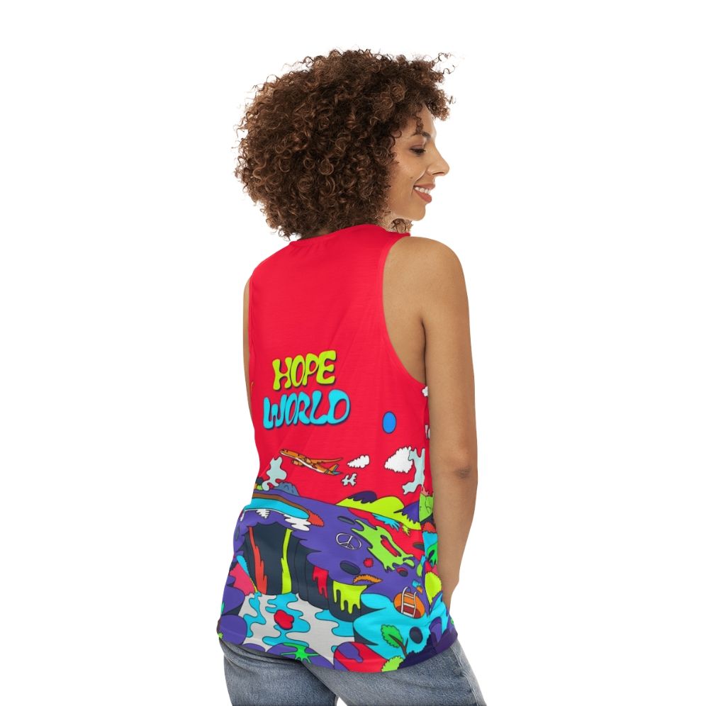 Hope World Unisex Tank Top - women back