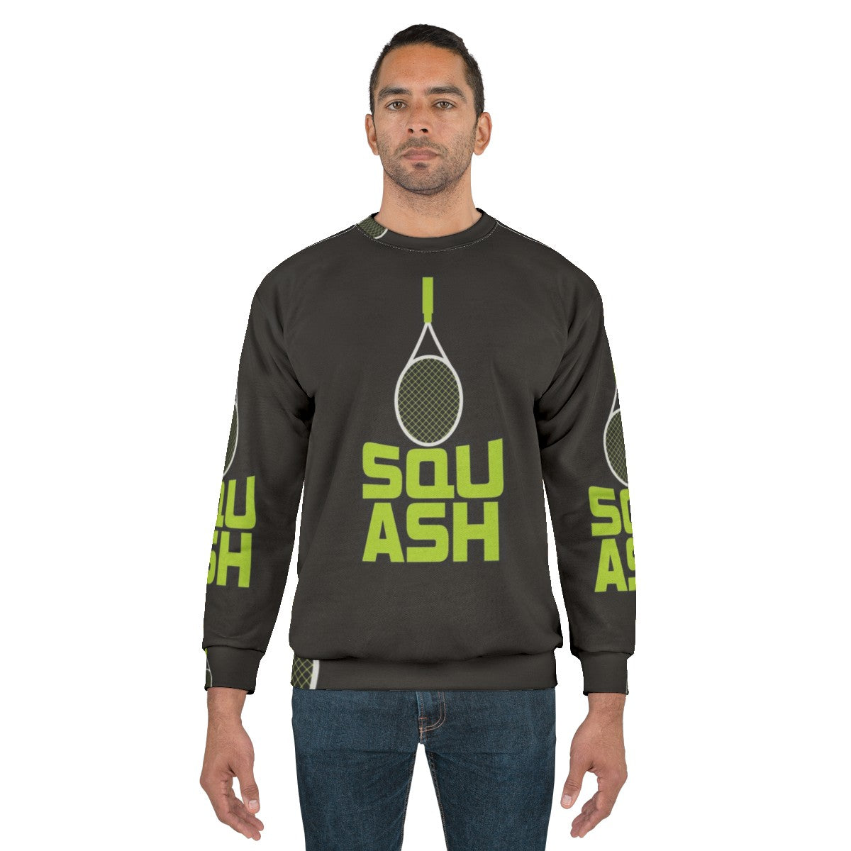 Squash racket and ball sports sweatshirt - men