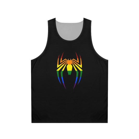 Spider symbol rainbow unisex tank top