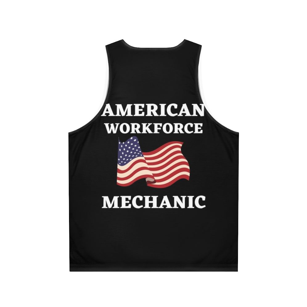 Patriotic American Workforce Mechanic Unisex Tank Top - Back