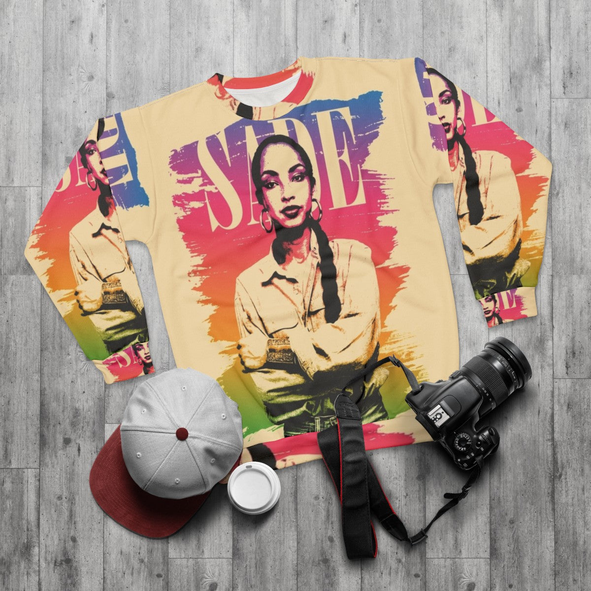 Sade Adu 80s Pop Singer Sweatshirt - flat lay