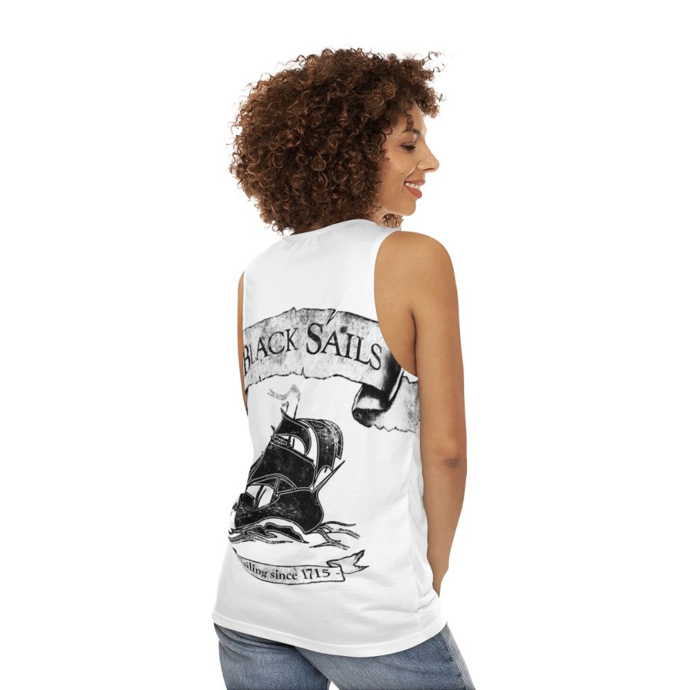 Black Sails Sailing Since 1715 Pirate Tank Top - women back