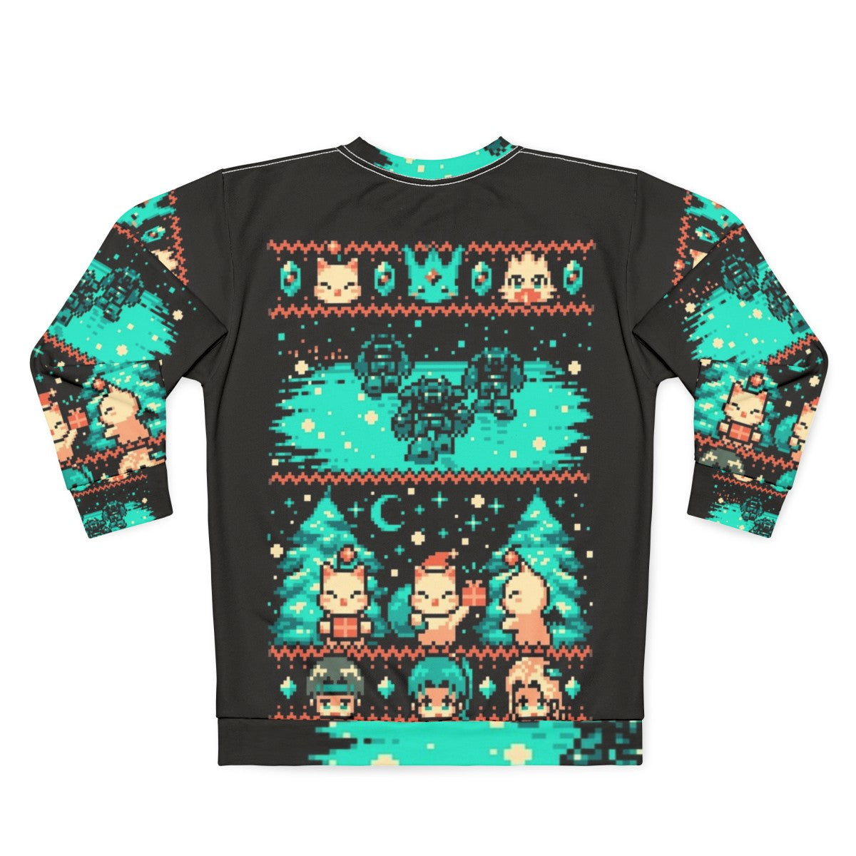 Cozy Winter Fantasy Pixel Art Sweatshirt - Back