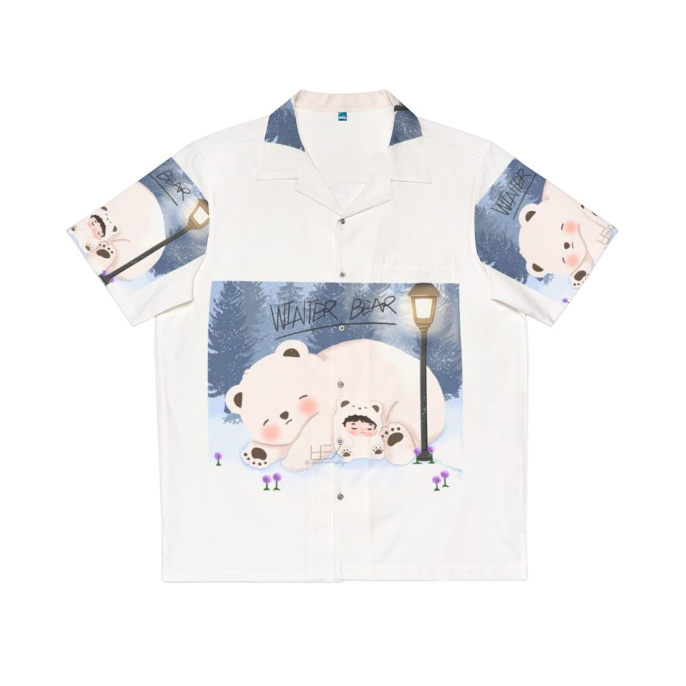 BTS Taehyung Winter Bear Hawaiian Shirt with Chibi Art