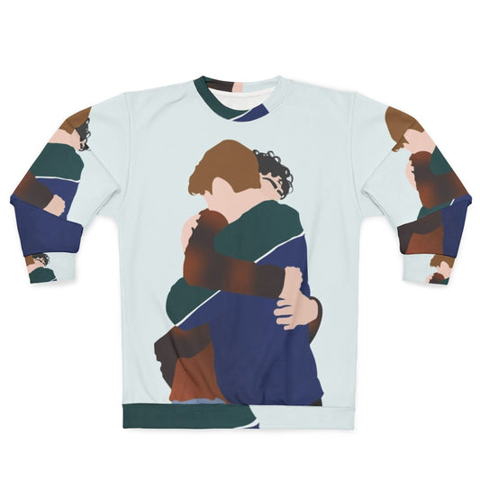 Heartstopper inspired sweatshirt featuring characters Nick Nelson and Charlie Spring hugging