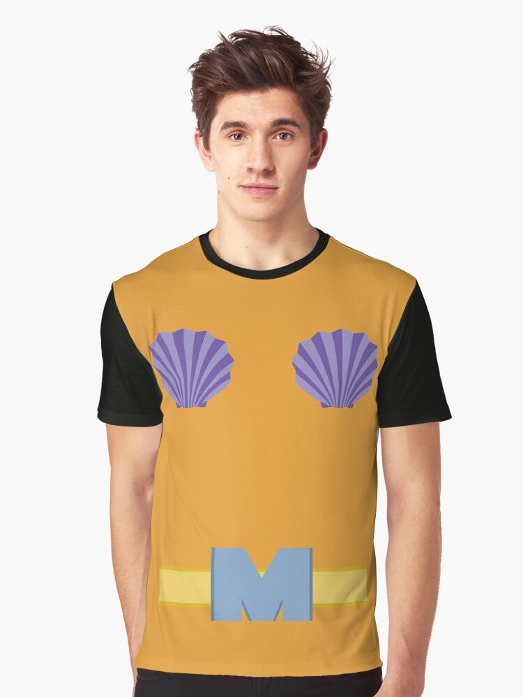 Mermaid Man graphic t-shirt for Spongebob fans, featuring the iconic superhero costume from the Nickelodeon cartoon. - Men