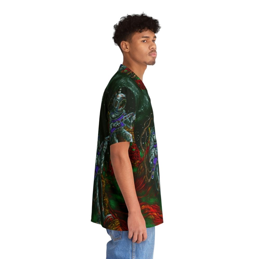 Music-inspired Hawaiian shirt with guitar and sci-fi elements - People Pight