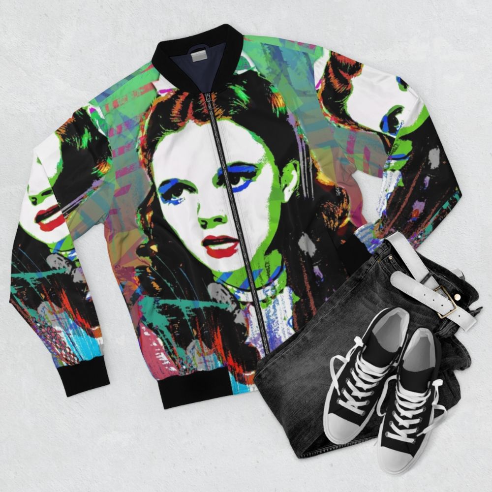 Judy Garland inspired LGBT bomber jacket - Flat lay