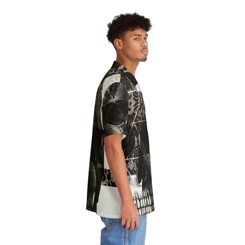 Dia de Los Muertos Hawaiian Shirt with Geometric Skull and Triangle Patterns - People Pight