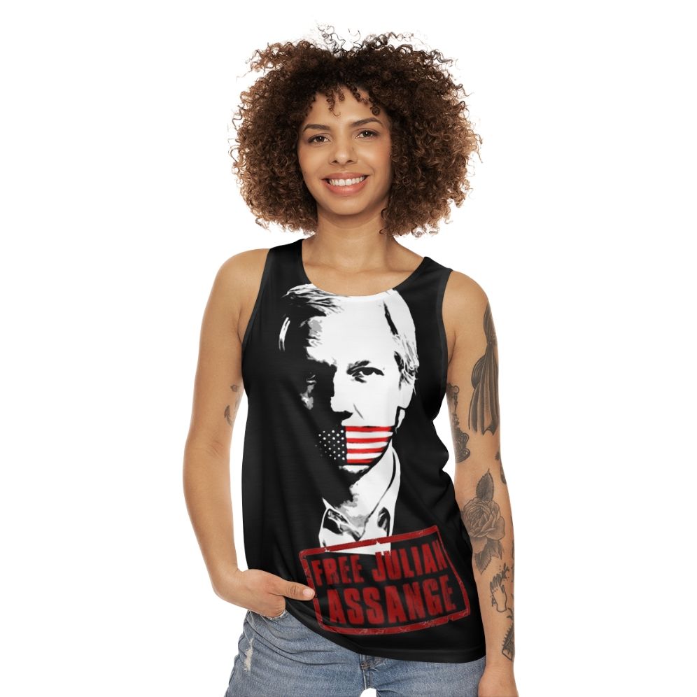 Free Julian Assange Unisex Tank Top - women