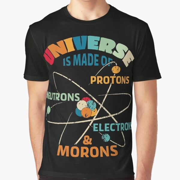 Science humor graphic t-shirt featuring a funny physics joke design