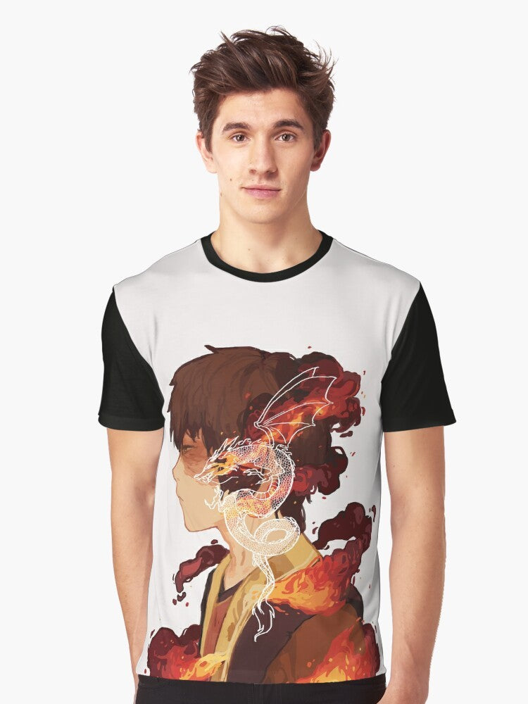 Zuko Graphic T-Shirt - Avatar The Last Airbender Firebender Dragon Design - Men