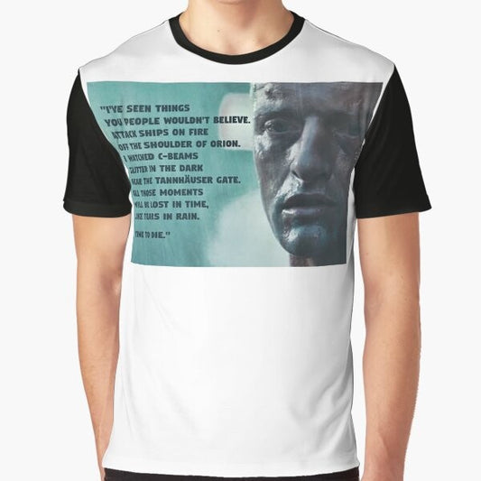 Blade Runner Rutger Hauer Tears in Rain Monologue Graphic T-Shirt