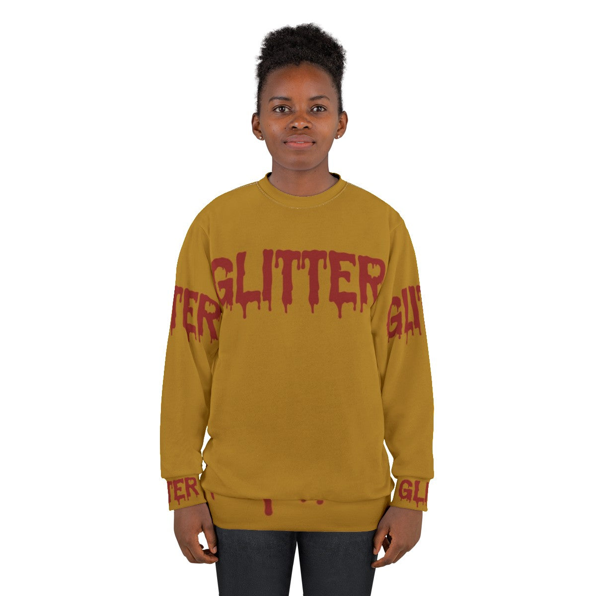 Glitter In Blood Horror Typography Sweatshirt - women