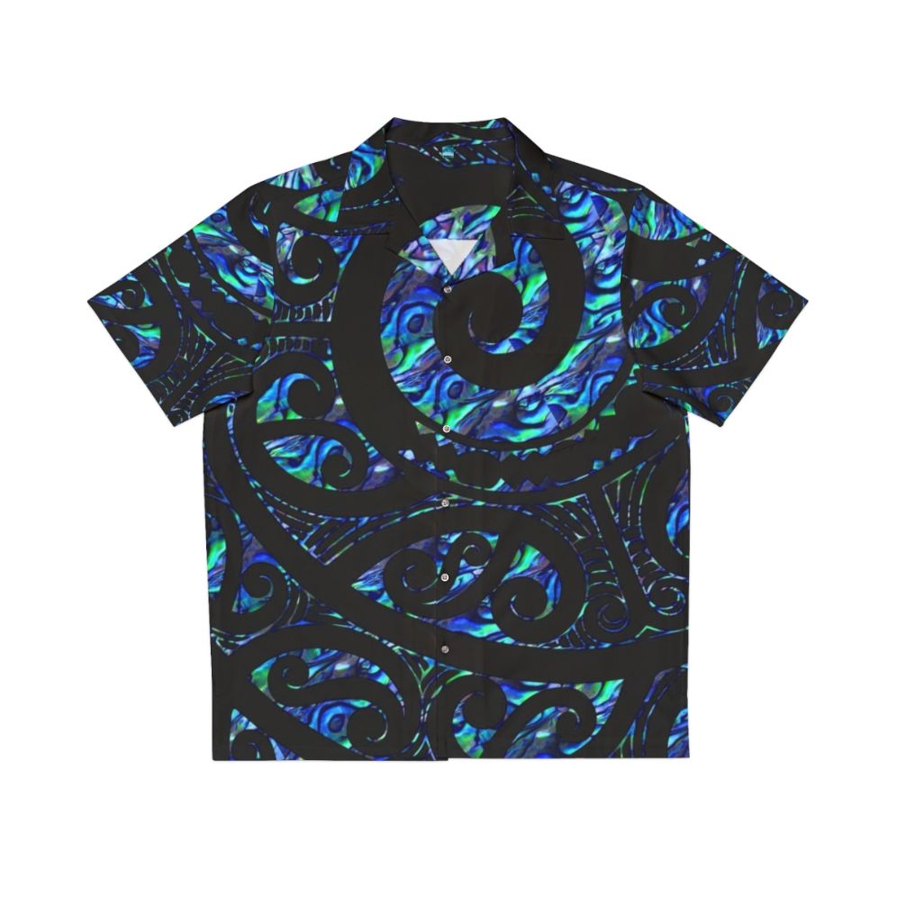 New Zealand Maori Paua Tattoo Koru Design Hawaiian Shirt