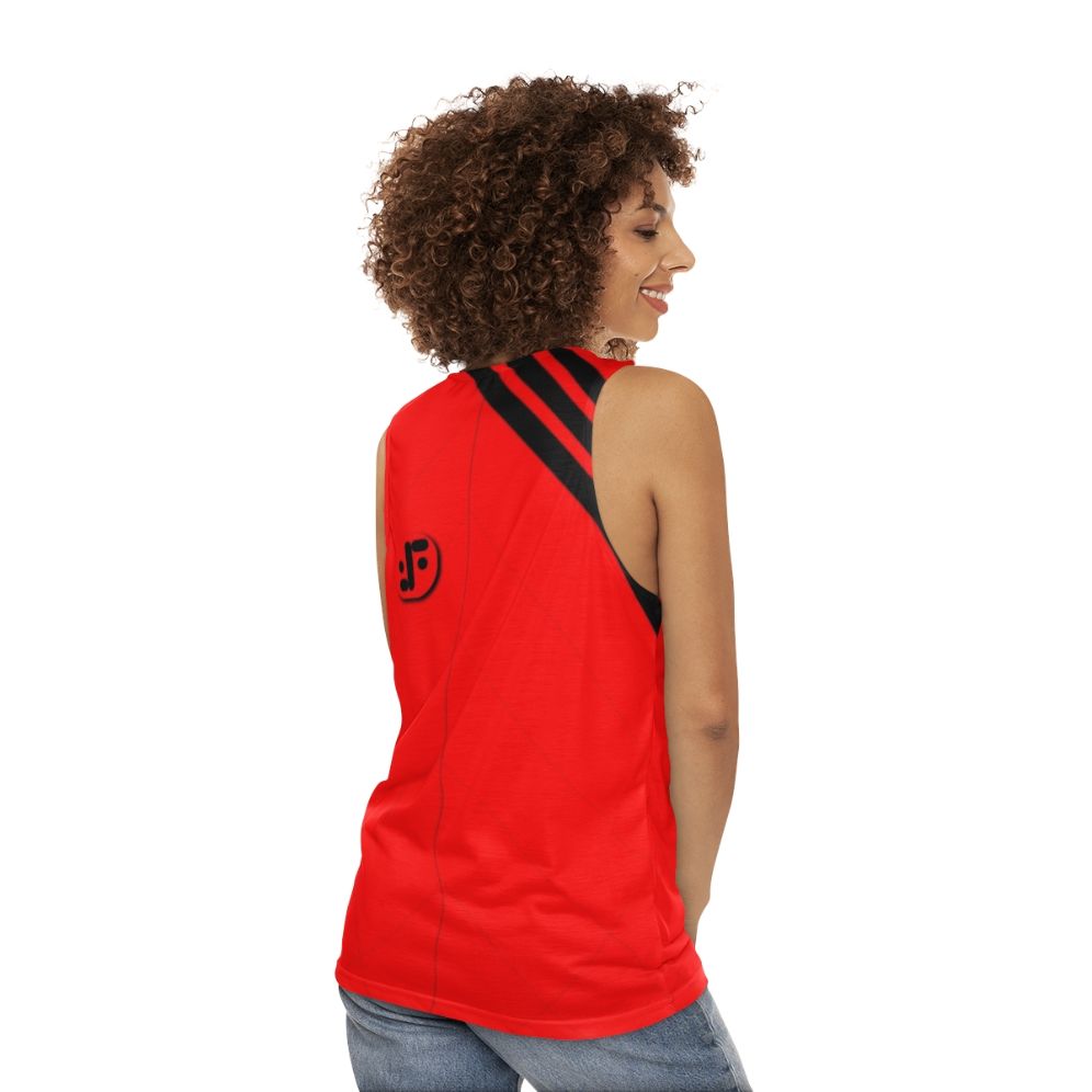 Visitors 80s TV Show V-Neck Unisex Tank Top - women back