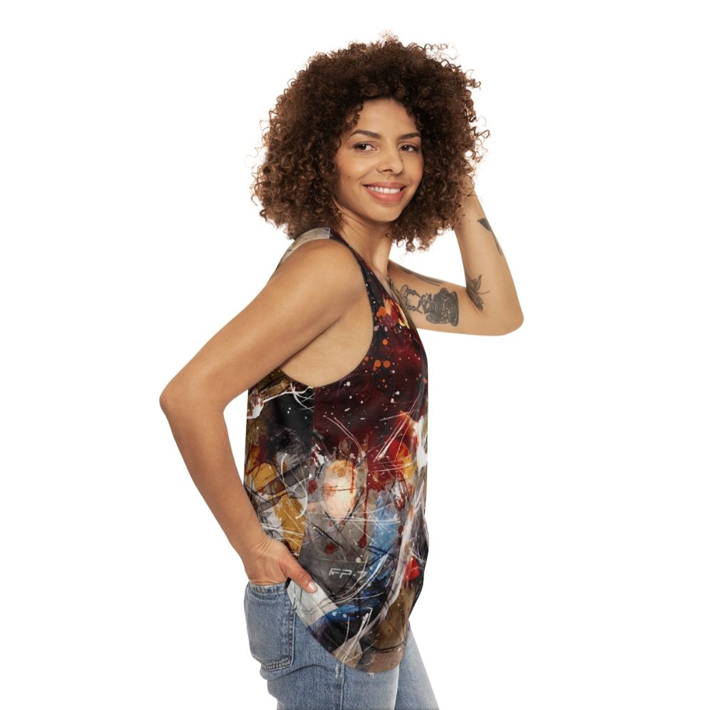 Unisex Aztec Camera Music Apparel Abstract Tank Top - women side