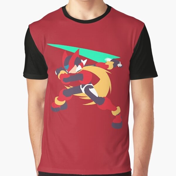 Mega Man Zero Graphic T-Shirt featuring the character Zero from the Mega Man Zero video game series