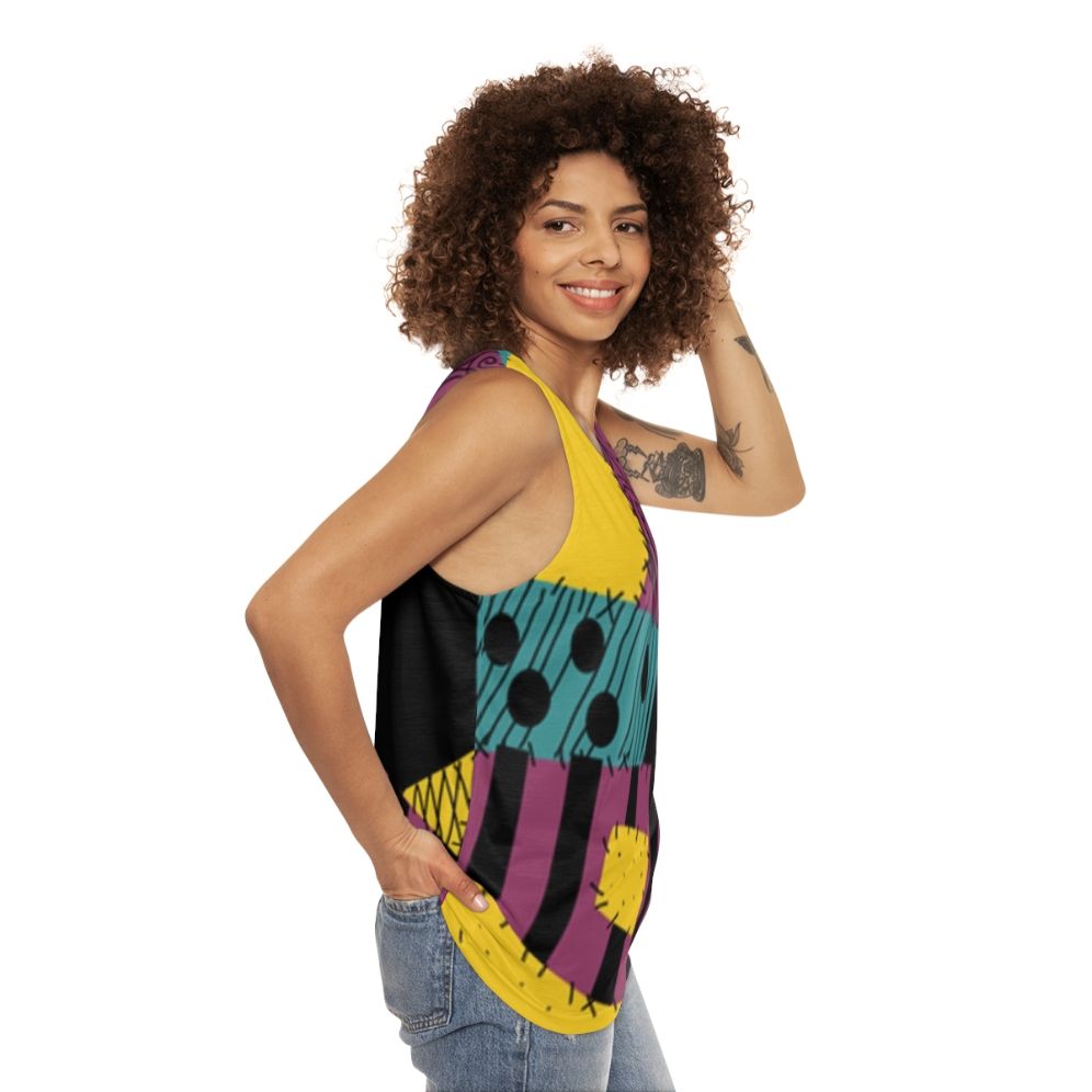 Sally Patchwork Unisex Nightmare Before Christmas Tank Top - women side