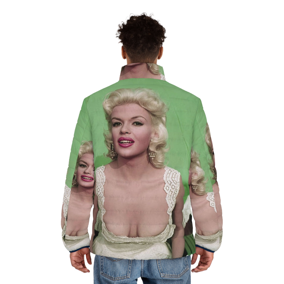 Jayne Mansfield Puffer Jacket - Vintage Celebrity Inspired Outerwear - men back