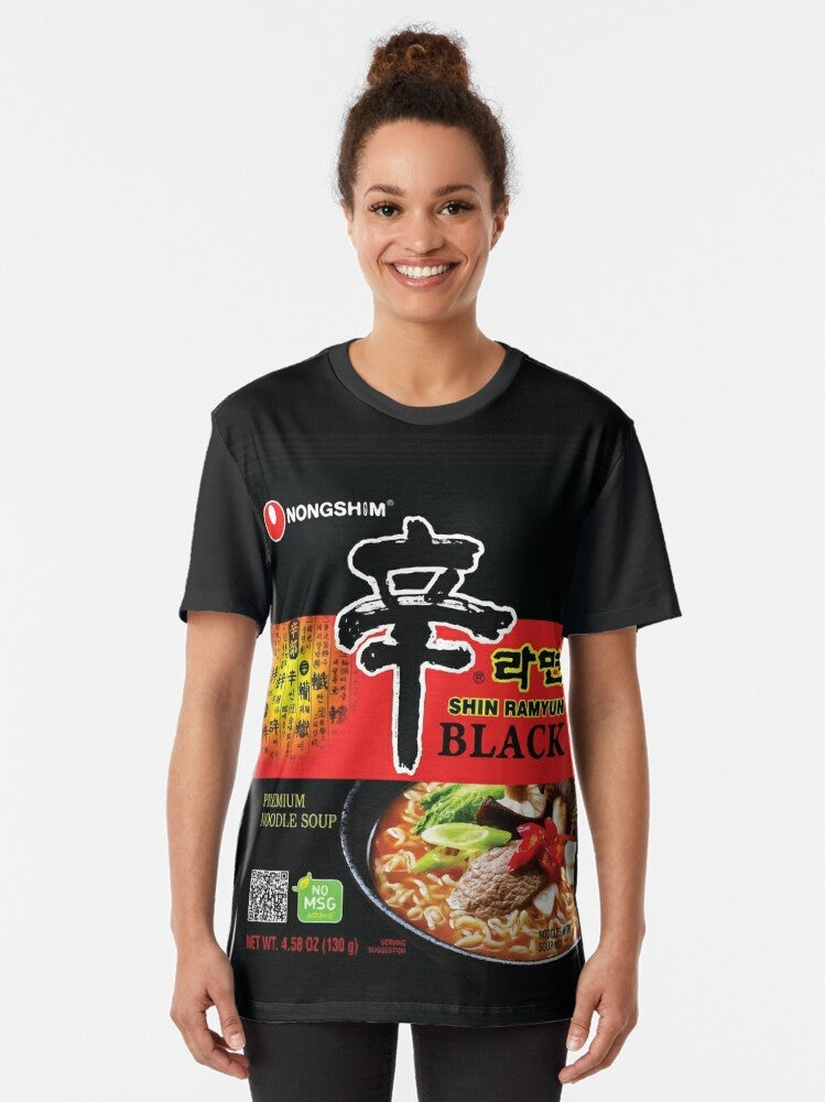 Nongshim Shin Ramen Black Instant Ramen Graphic T-Shirt - Women