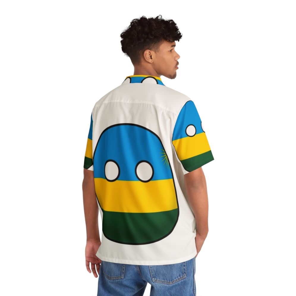 Rwanda Countryball Hawaiian Shirt featuring the flag of Rwanda - People Back