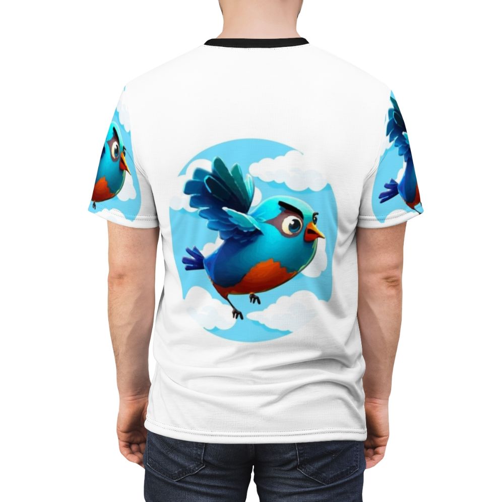 Elegant phoenix chick design on a high-quality t-shirt - men back