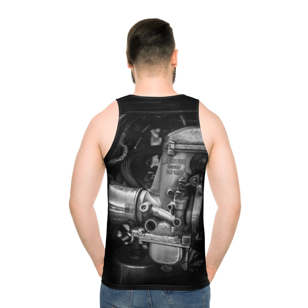 Carbs Are Good Unisex Motorcycle Tank Top - men back