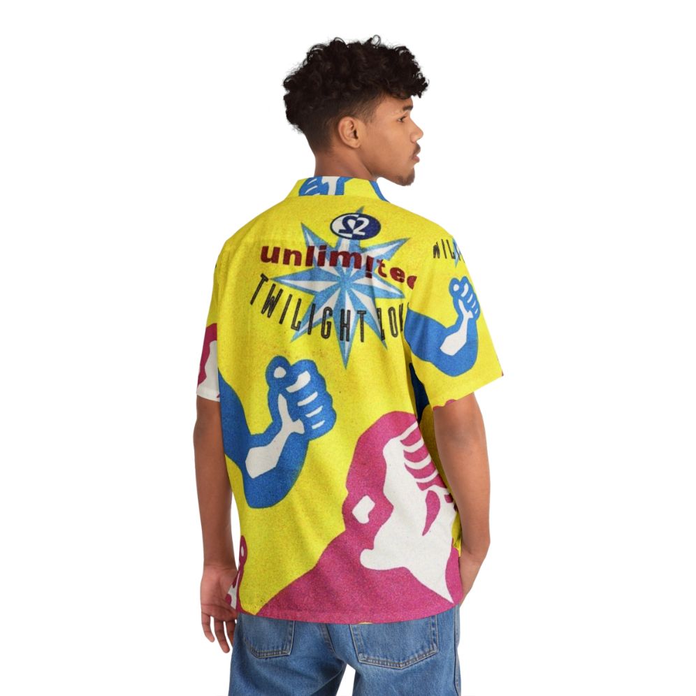 Retro 90s Hawaiian Shirt featuring 2 Unlimited Twilight Zone album cover design - People Back