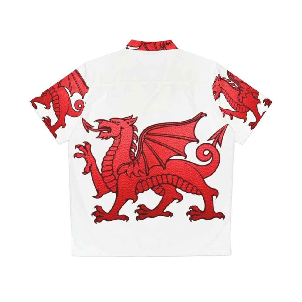 Welsh Red Dragon Print Hawaiian Shirt - Back