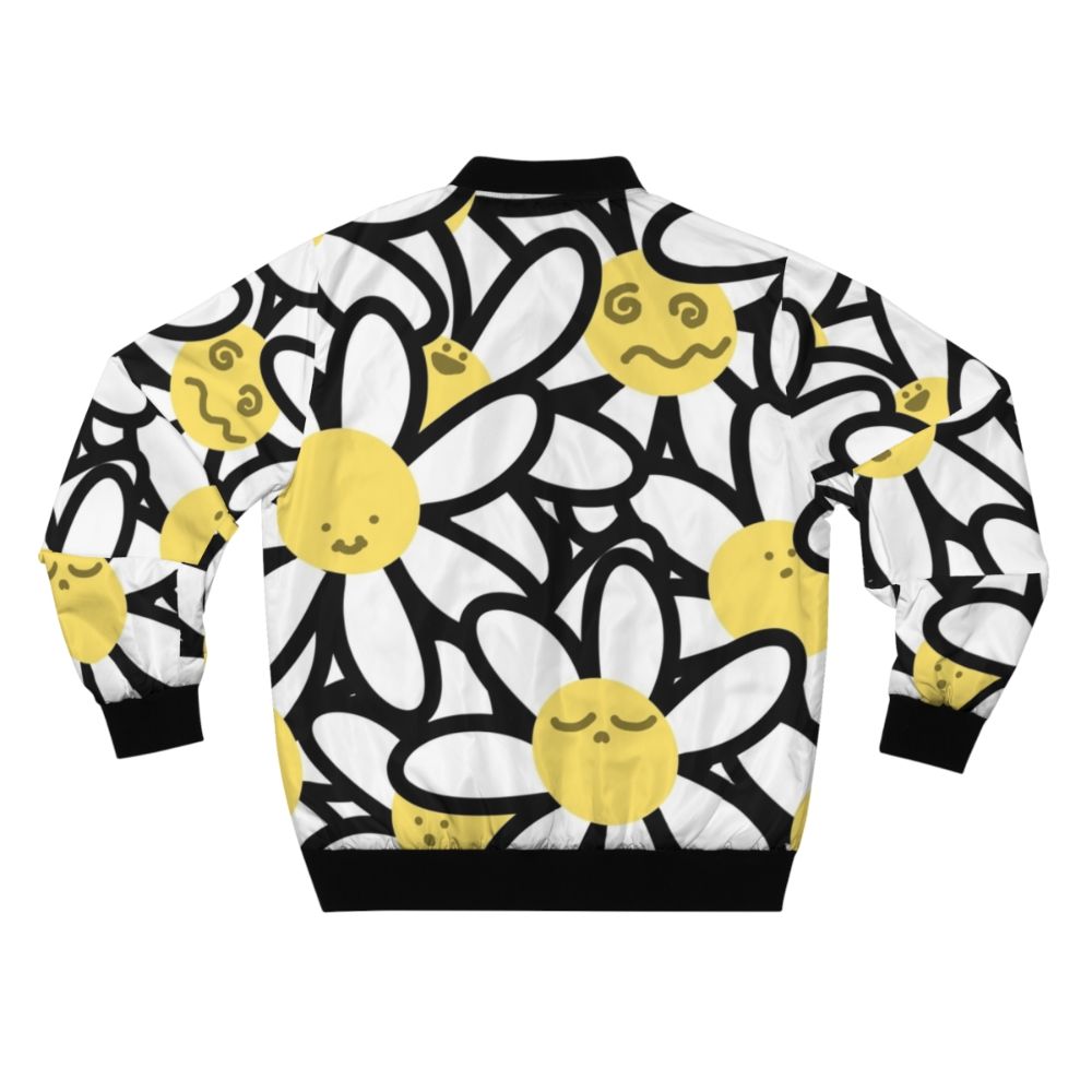 Dizzy Daisies cartoon bomber jacket with playful daisy pattern - Back