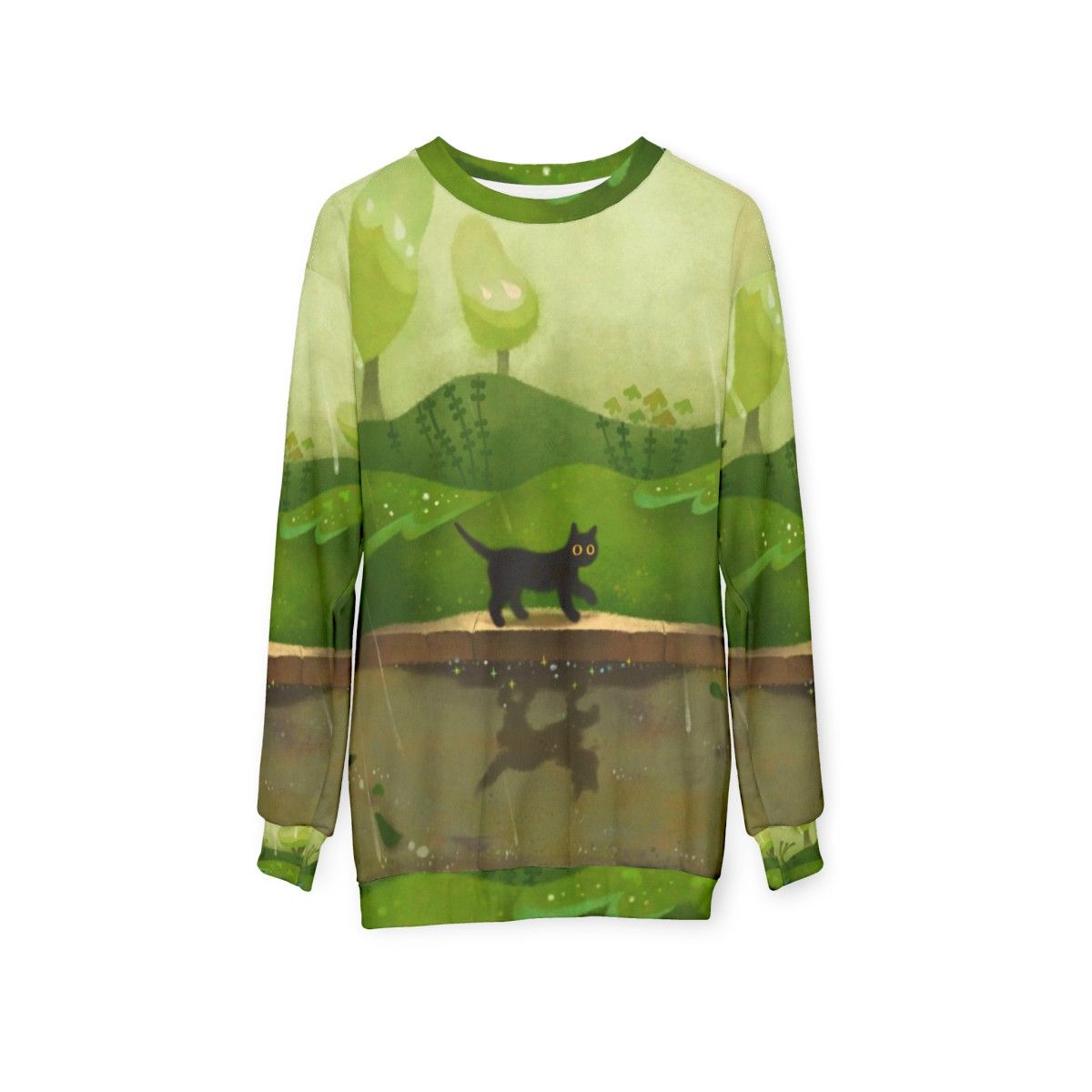 Kitty on a Rainy Day Sweatshirt - hanging