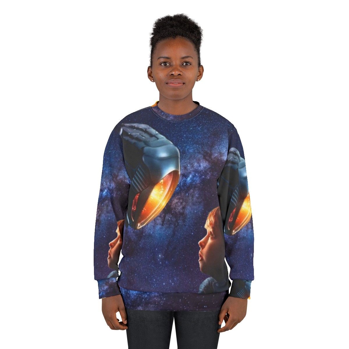 Lost in Space Sci-Fi Sweatshirt with Retro Futuristic Design - women