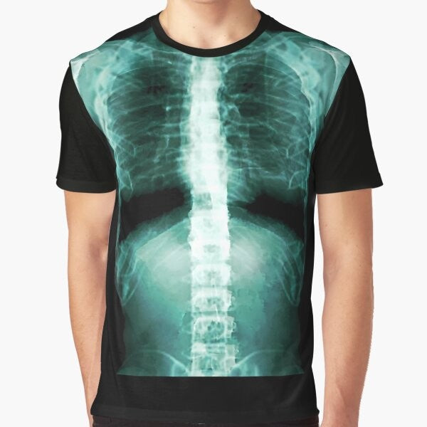 Anatomical X-Ray Graphic T-Shirt featuring a detailed image of the human skeleton