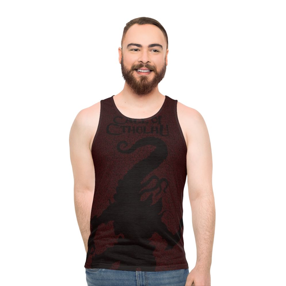 Cthulhu horror-themed unisex tank top - men