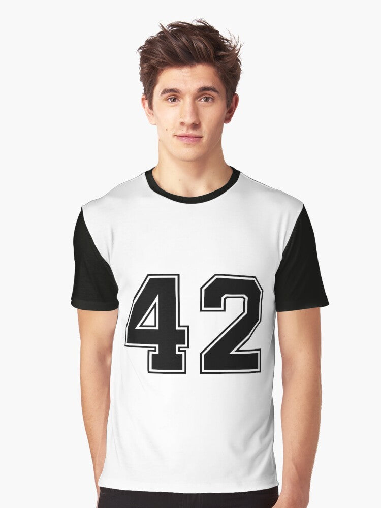 Vintage American football jersey number 42 graphic t-shirt - Men