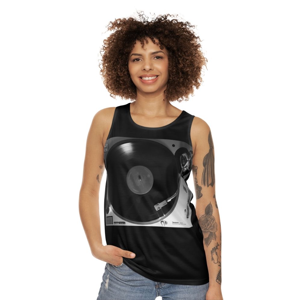 Vintage Turntable Unisex Tank Top - women