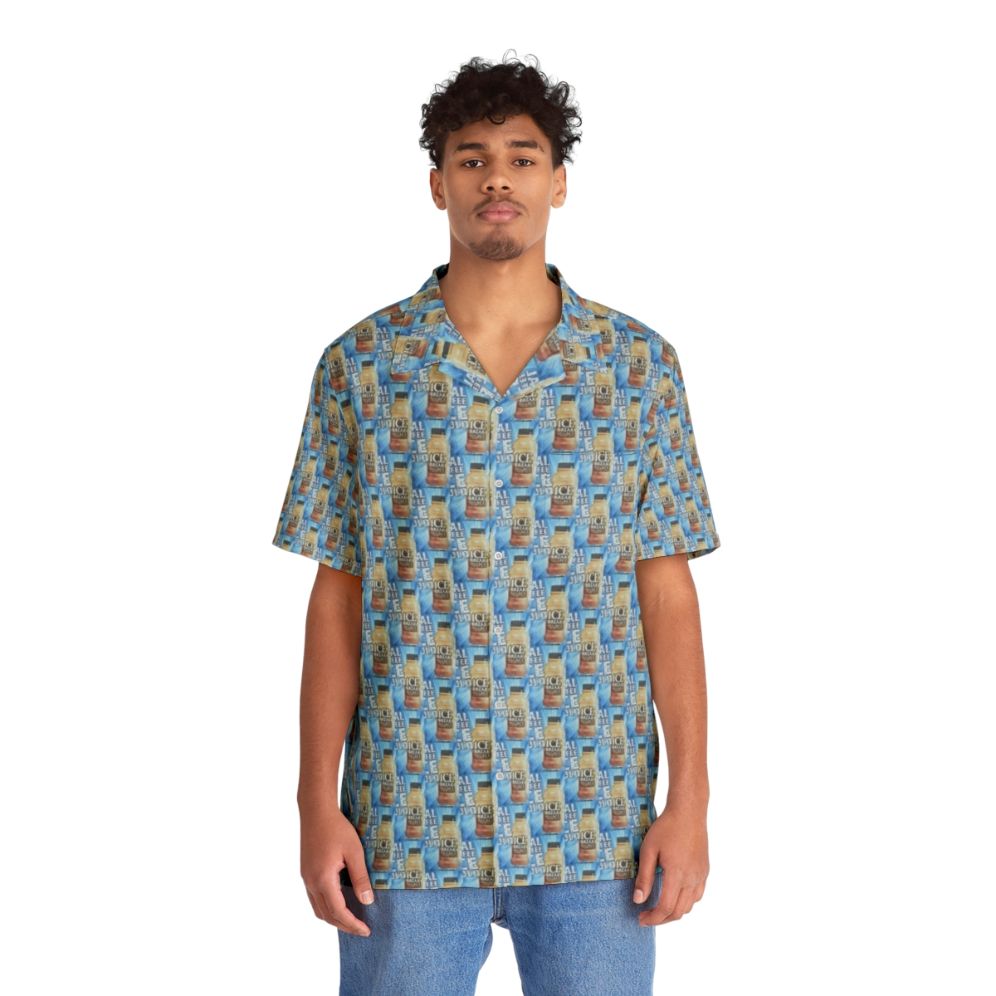 Refreshing Hawaiian shirt with iced coffee pattern - People Front