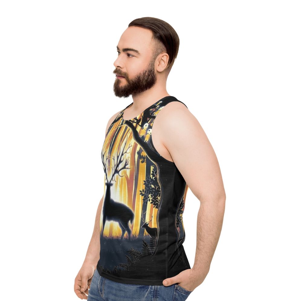 Deer God Master of the Forest Unisex Tank Top - men side