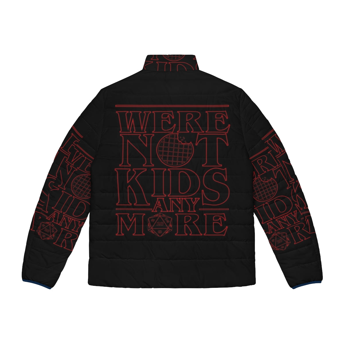 Stranger Things 3 'We're Not Kids Anymore' Puffer Jacket - Retro 80s Style Netflix Merchandise - Back